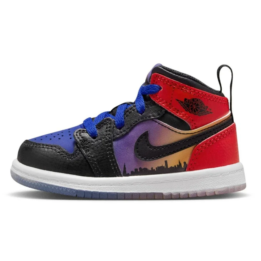 Nike Air Jordan 1 Mid SS DX4377-400 Sneaker Kids 4 Multi Leather Shoes RHS9108